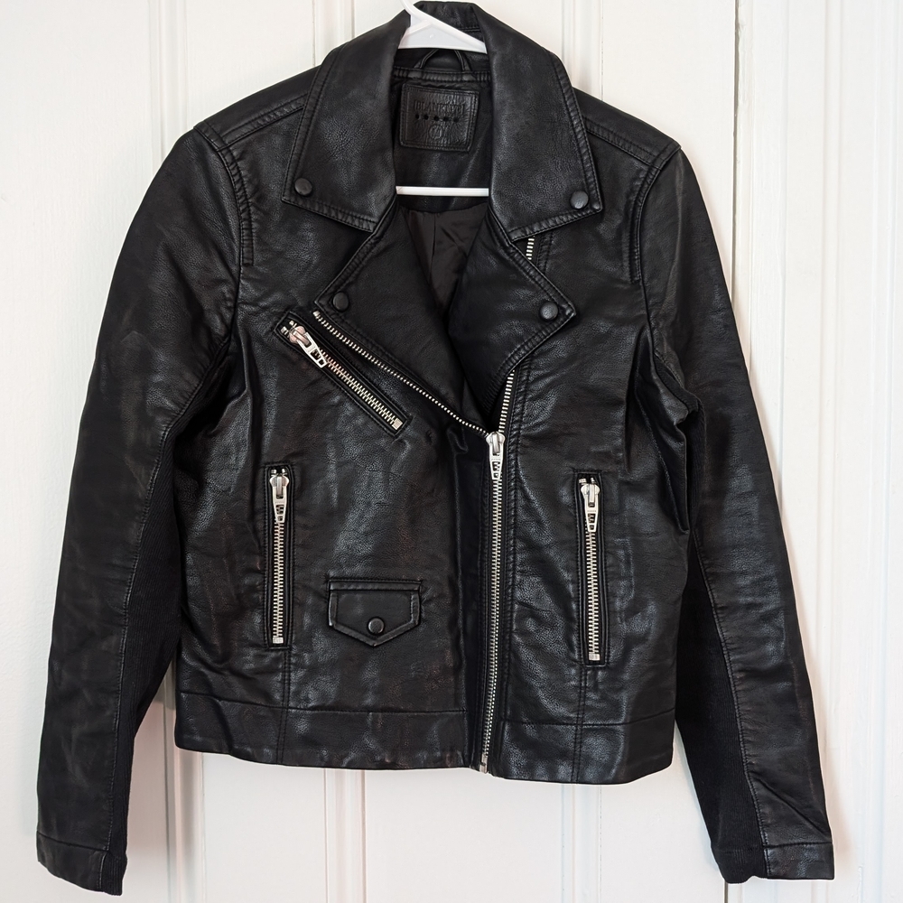 Black Faux Leather Women's Jacket